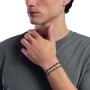 Bracciale uomo acciaio con cubetti martellati e pietra Kidult [bb7675ea]