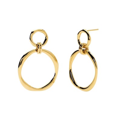 Orecchini dorati con pendenti circolari Kidult [f5f910b6]