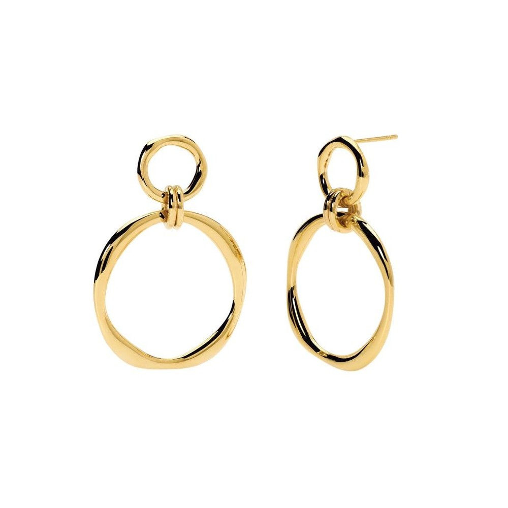 Orecchini dorati con pendenti circolari Kidult [f5f910b6]