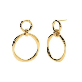 Orecchini dorati con pendenti circolari Kidult [f5f910b6]