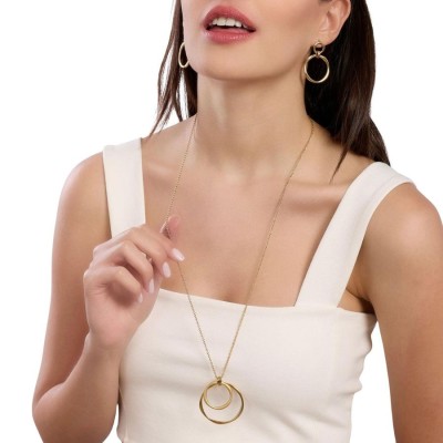 Orecchini dorati con pendenti circolari Kidult [2cdf53bb]