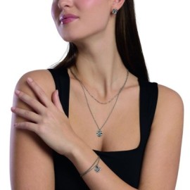 Bracciale a catene con quadrifoglio e cristallo Kidult [4ed4e13d]