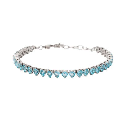 Bracciale tennis cuore con zirconi azzurri Kidult [d5ca5b3b]