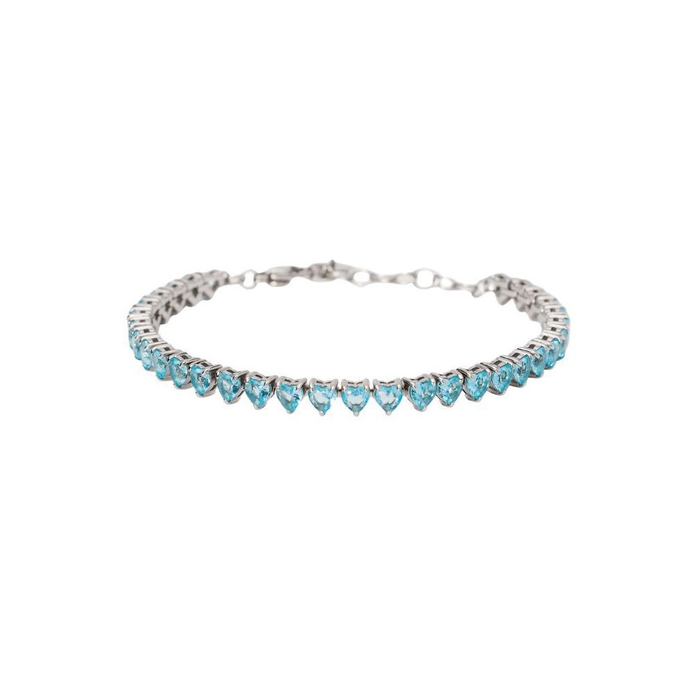 Bracciale tennis cuore con zirconi azzurri Kidult [d5ca5b3b]