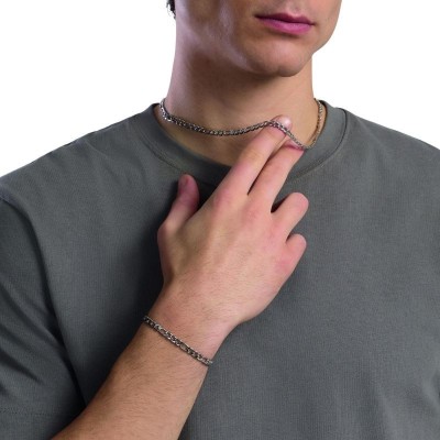 Bracciale uomo in acciaio con catena cardano Kidult [a7c417ed]