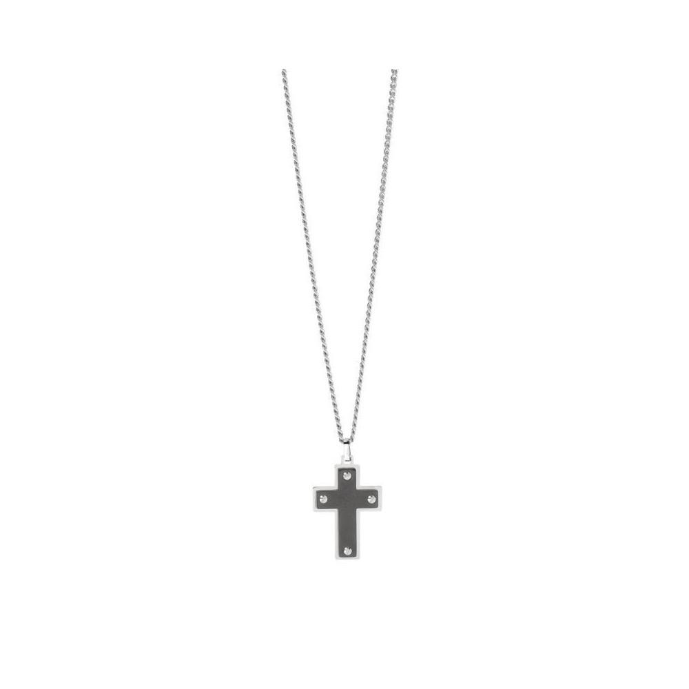 Collana da uomo con croce nera Kidult [6bab5fcc]