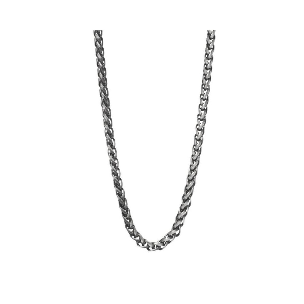 Collana con catena spiga in acciaio e gunmetal Kidult [5d962bc1]