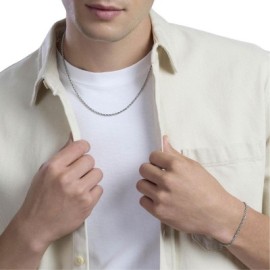 Collana con catena corda in acciaio Kidult [90507a18]