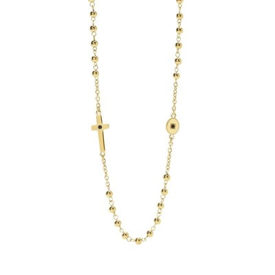 Collana in acciaio dorato con croce Kidult [472f8816]