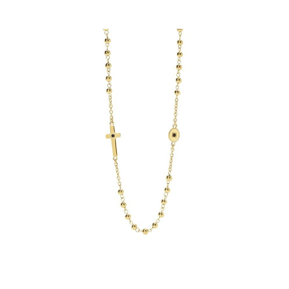 Collana in acciaio dorato con croce Kidult [472f8816]