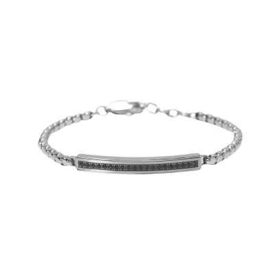 Bracciale con piastra in cristalli neri Kidult [95d50f6b]