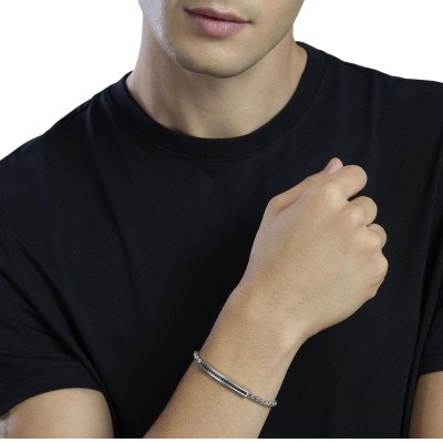 Bracciale con piastra in cristalli neri Kidult [c6bdd56b]