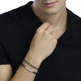 Bracciale uomo in acciaio con inserti in ceramica Kidult [1279d76a]