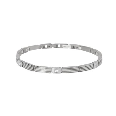 Bracciale da uomo in acciaio con cristalli bianchi Kidult [72921109]