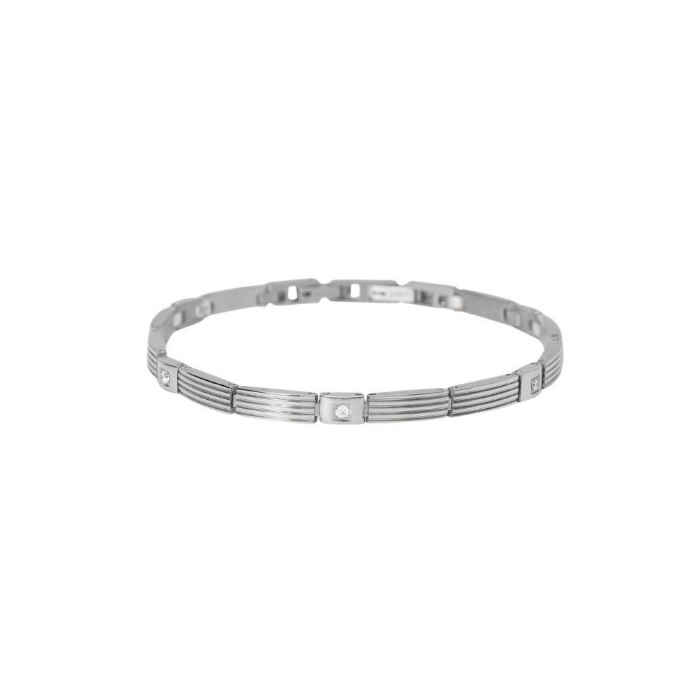 Bracciale da uomo in acciaio con cristalli bianchi Kidult [72921109]