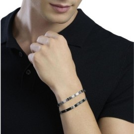 Bracciale da uomo in acciaio con cristalli bianchi Kidult [72921109]