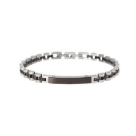 Bracciale uomo in acciaio con gunmetal e piastrina Kidult [7ccba00a]