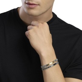 Bracciale uomo in acciaio con gunmetal e piastrina Kidult [a5ede307]