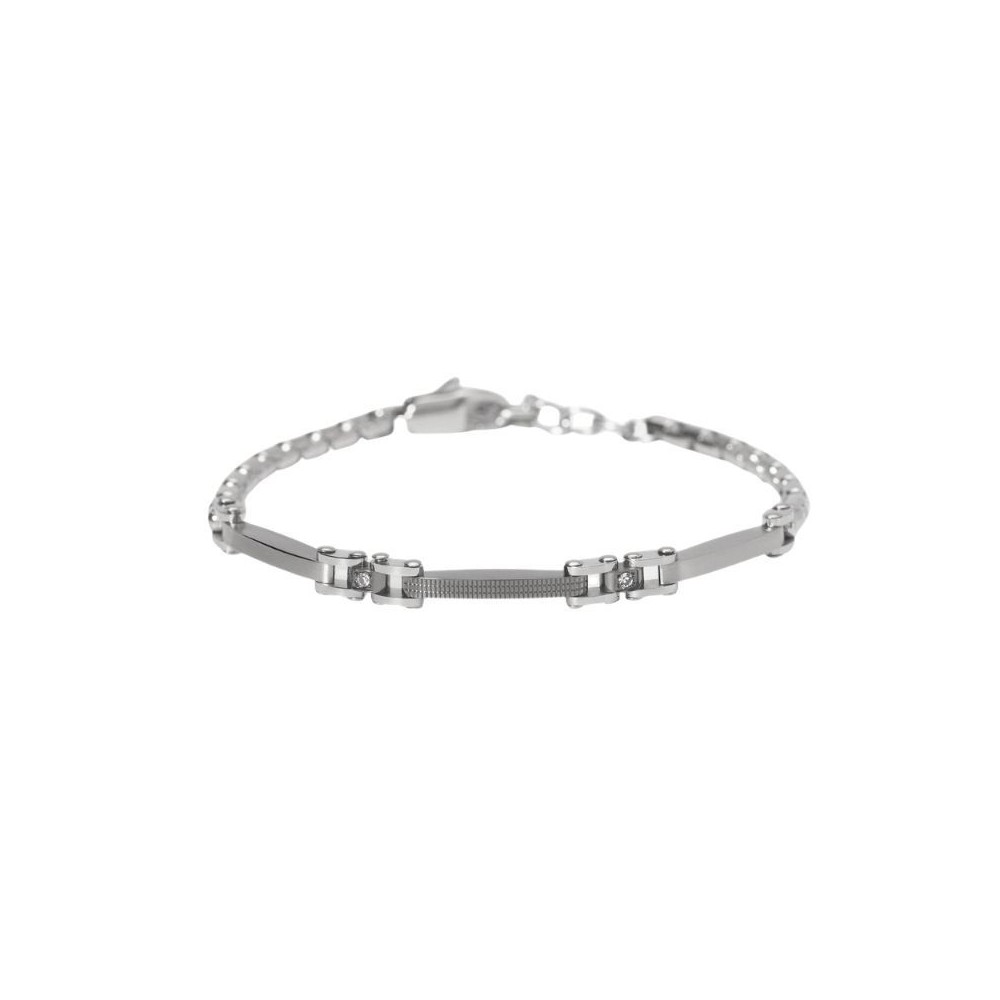 Bracciale in acciaio lucido e satinato Kidult [5a814ebd]