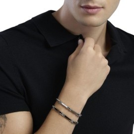 Bracciale in acciaio lucido e satinato Kidult [b7063003]