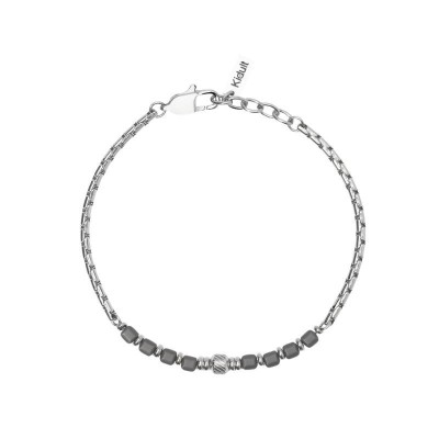 Bracciale in acciaio ed ematite Kidult [cd5a0c06]
