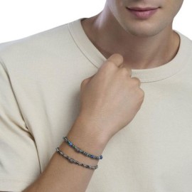 Bracciale ematite e acciao da uomo [873085de]