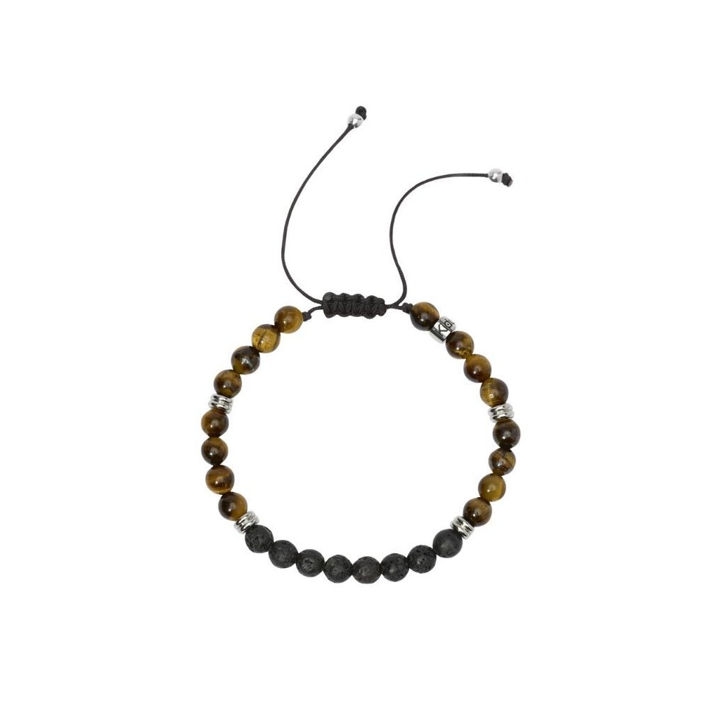 Bracciale regolabile con nylon e pietre Kidult [d9ba1ed2]