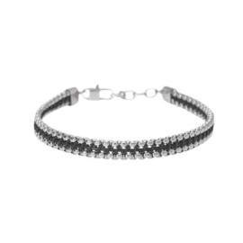 Bacciale uomo con catene veneziane in acciaio e pelle Kidult [504f77d0]