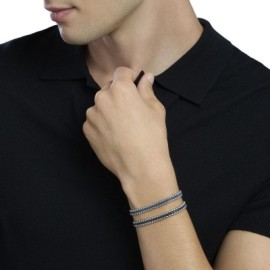 Bacciale uomo con catene veneziane in acciaio e pelle Kidult [504f77d0]