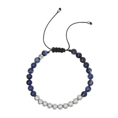 Bracciale in nylon con pietre e acciaio Kidult [7ac061da]