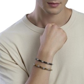 Bracciale uomo in acciaio e ossidiana Kidult [244afad6]