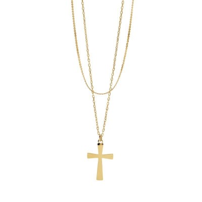 Girocollo dorato con catene e croce Kidult [13f479ec]
