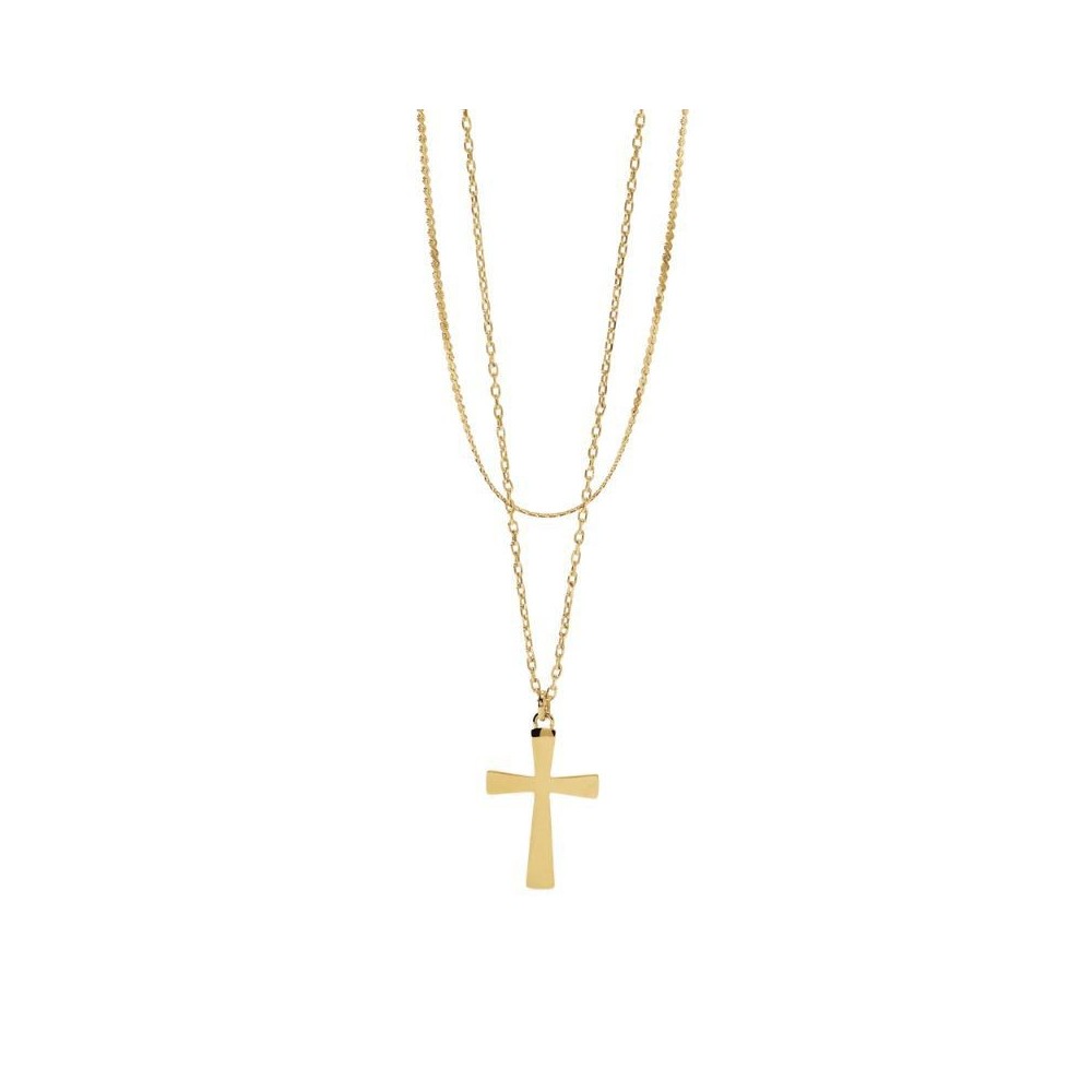 Girocollo dorato con catene e croce Kidult [13f479ec]