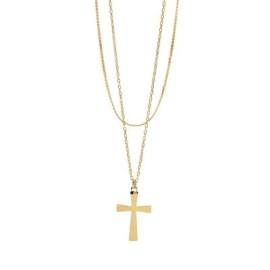 Girocollo dorato con catene e croce Kidult [13f479ec]