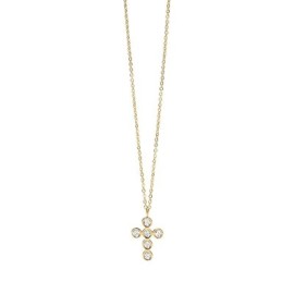 Girocollo dorato con croce in cristalli Kidult [88eac3ea]