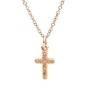CIONDOLO CROCE ORO ROSA E DIAMANTI [e89a8bbd]