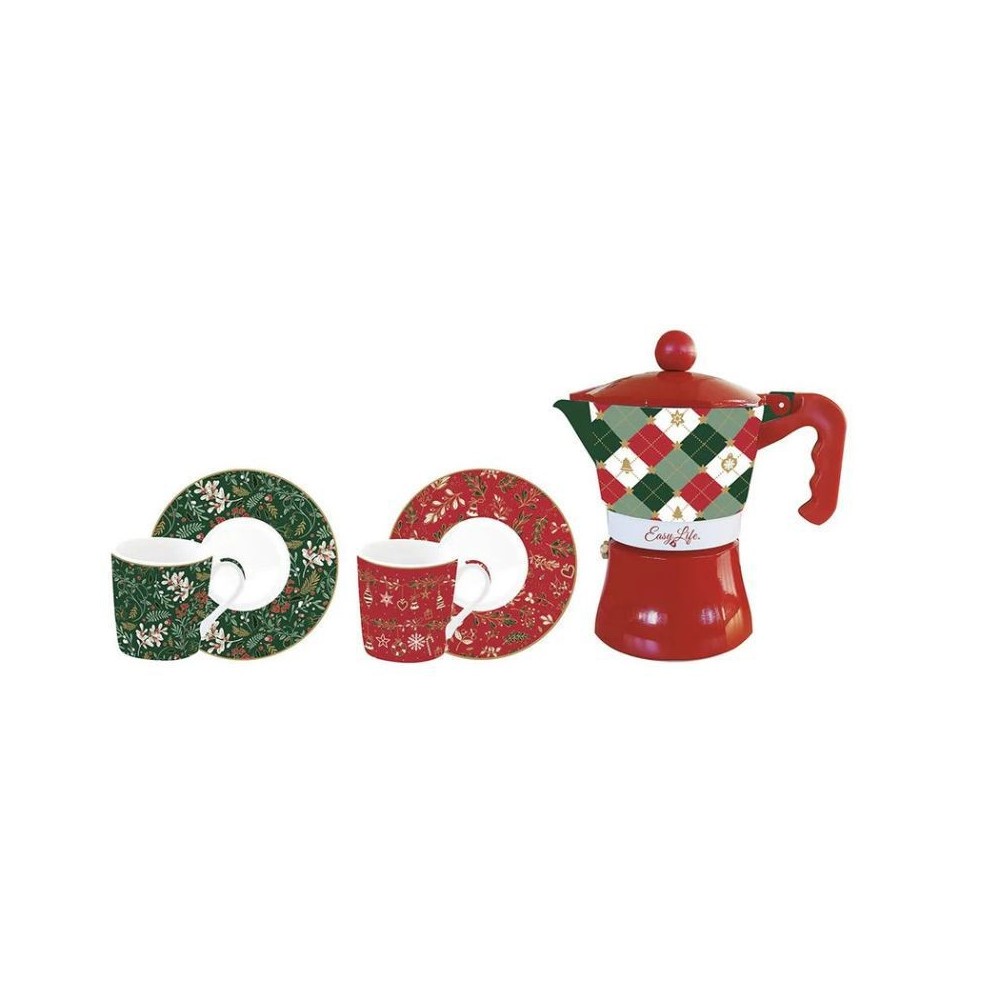 Set 2 Tazzine e Moka Fancy Christmas [decb85c7]