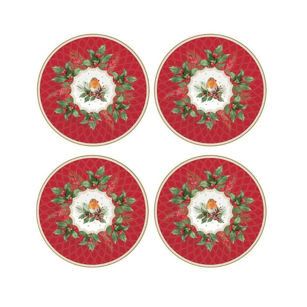 Set 4 piatti dessert CHRISTMAS BERRIES [d0c10b75]