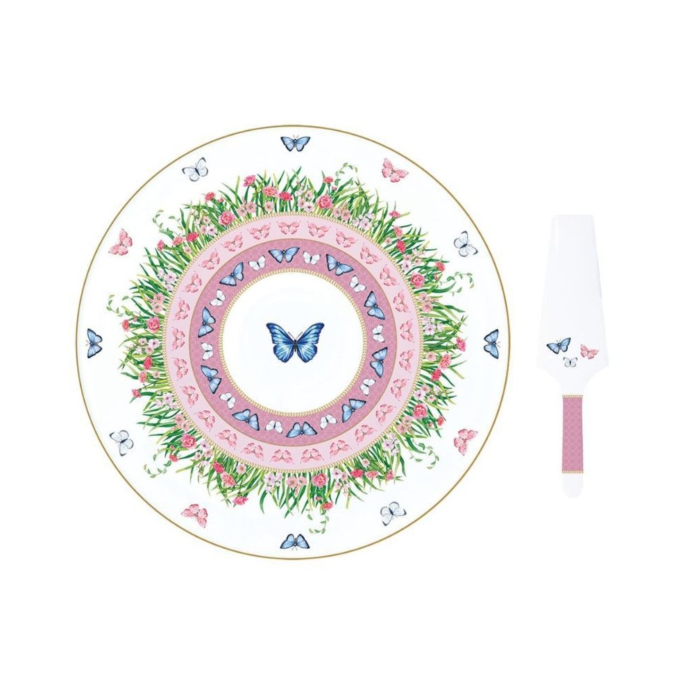 Piatto torta con paletta SPRING PARADE [7fa57681]