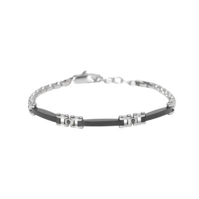 Bracciale regolabile con elementi neri Kidult [224f62b7]