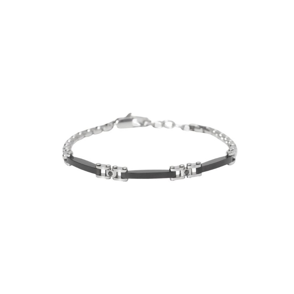 Bracciale regolabile con elementi neri Kidult [224f62b7]