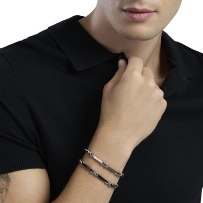 Bracciale regolabile con elementi neri Kidult [fb6921ba]
