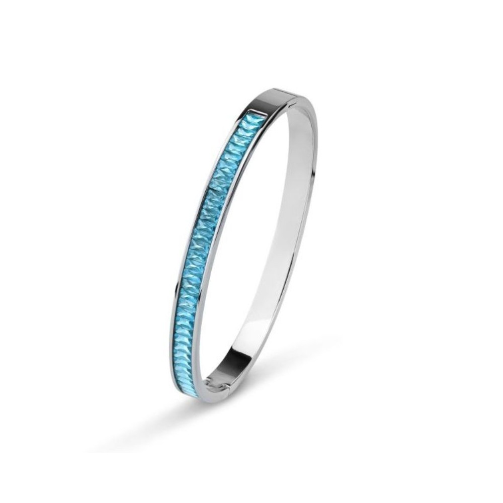 Bracciale rigido con centrale acquamarina [13463c0c]