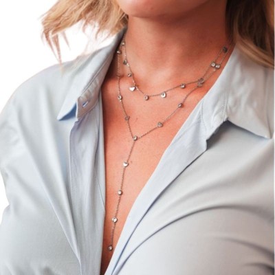 Collana con pendente di cuori e cristalli [09f1c66a]