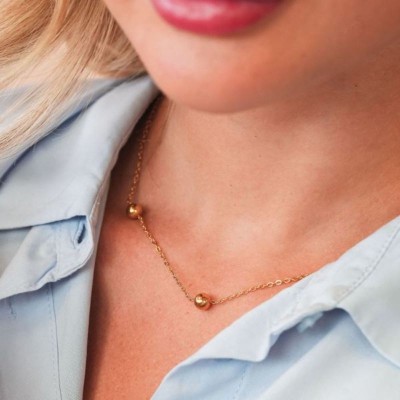 Collana placcata oro giallo con 3 boules [257511b0]
