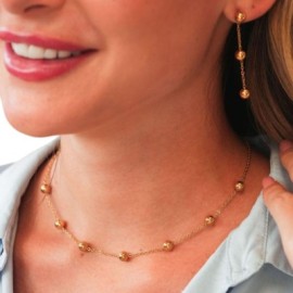 Collana placcata oro giallo con 7 boules [eeb881b9]