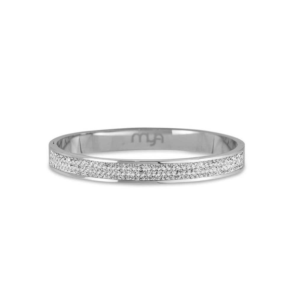 Bracciale Rigido Rodiato Con Strass [a35a3e86]