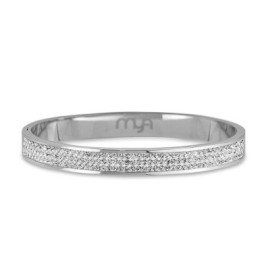 Bracciale Rigido Rodiato Con Strass [a35a3e86]