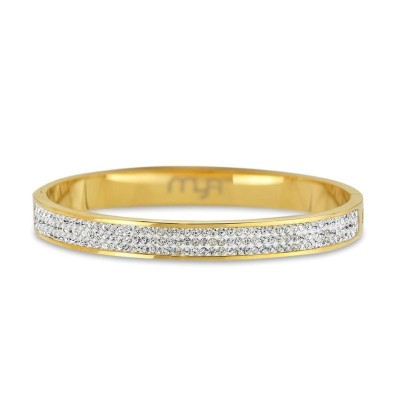 Bracciale Rigido Placcato Oro Giallo Con Strass [ad038f85]