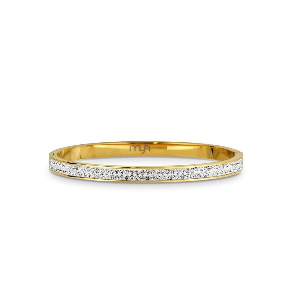 Bracciale Rigido Placcato Oro Giallo Con Strass [2aaf5784]